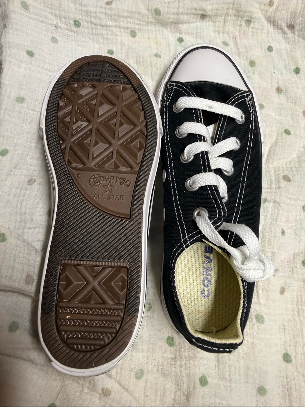 Converse Black Low-Top Canvas Sneaker with White Accents - Picture 7 of 9